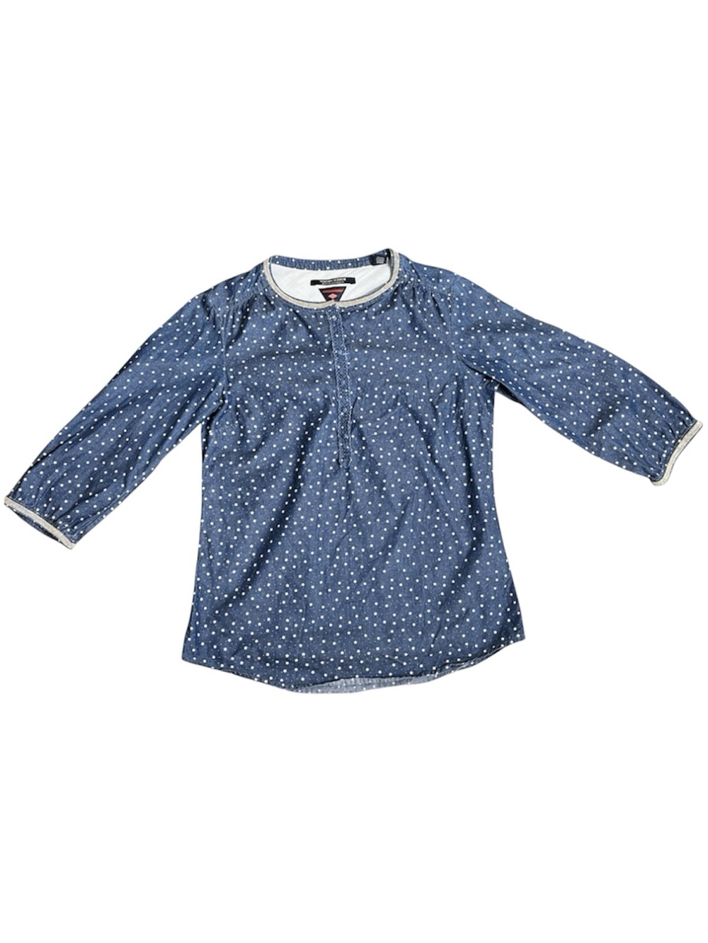 MAISON SCOTCH Dainty Star Print Blouse With 3/4 Length Sleeves Blue Petite XS